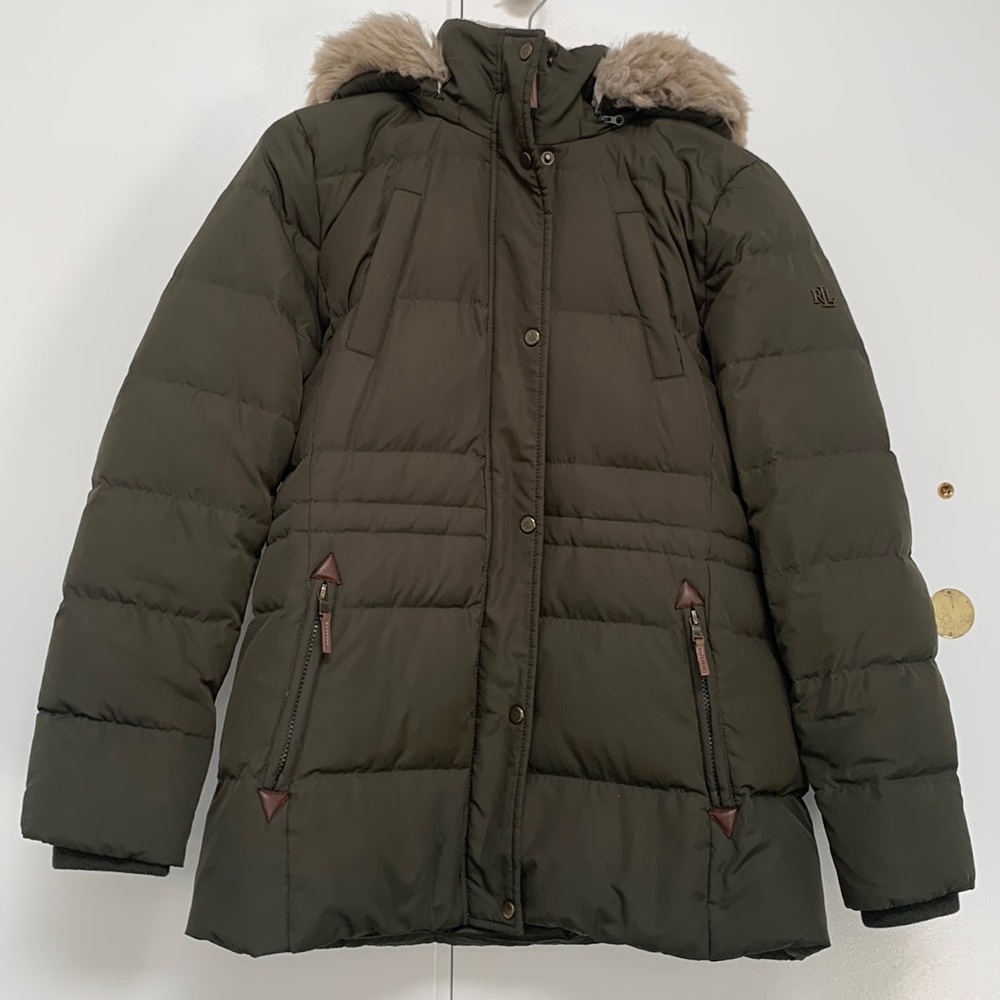 Ralph Lauren Faux Fur Hooded Quilted Jacket